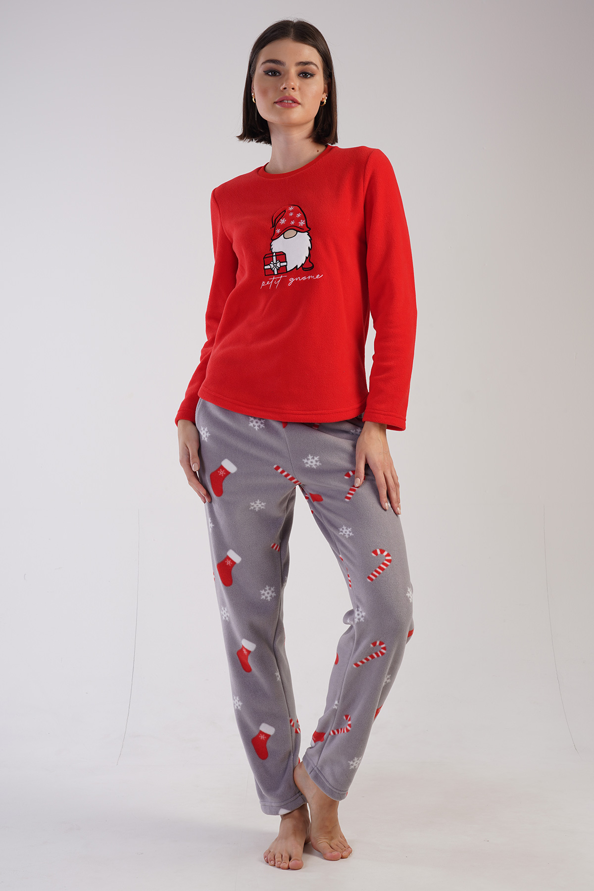 Woman Christ Fleece Christmas Pyjama Set Woman Christ Fleece Christmas Pyjama Set
