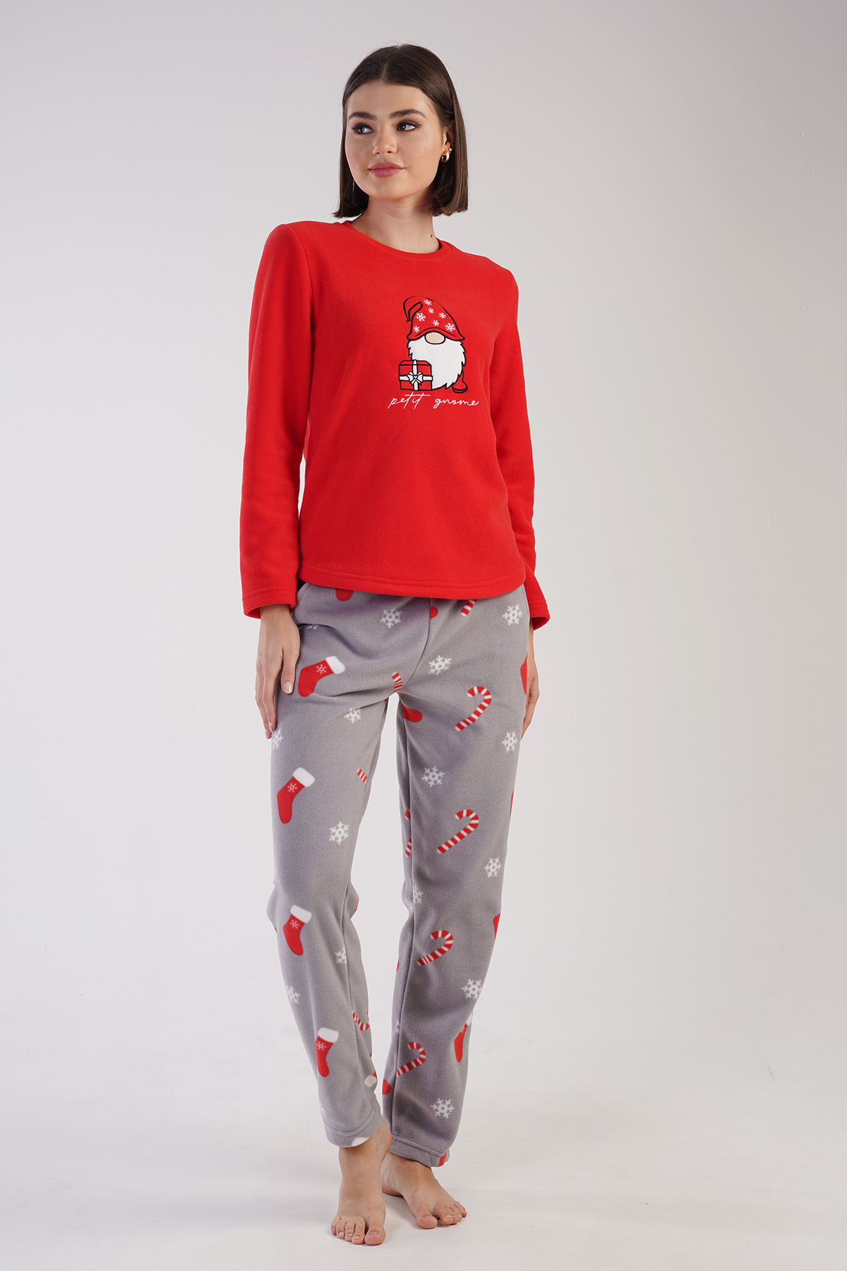 Woman Christ Fleece Christmas Pyjama Set Woman Christ Fleece Christmas Pyjama Set