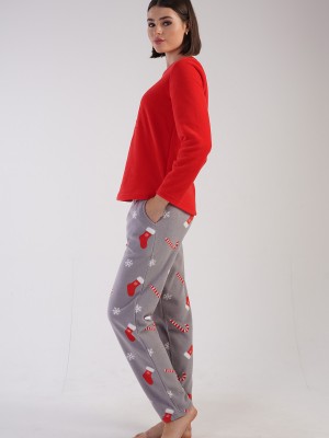 Woman Christ Fleece Christmas Pyjama Set Woman Christ Fleece Christmas Pyjama Set