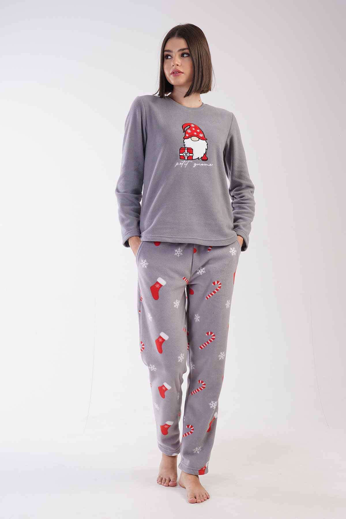 Woman Christ Fleece Christmas Pyjama Set Woman Christ Fleece Christmas Pyjama Set