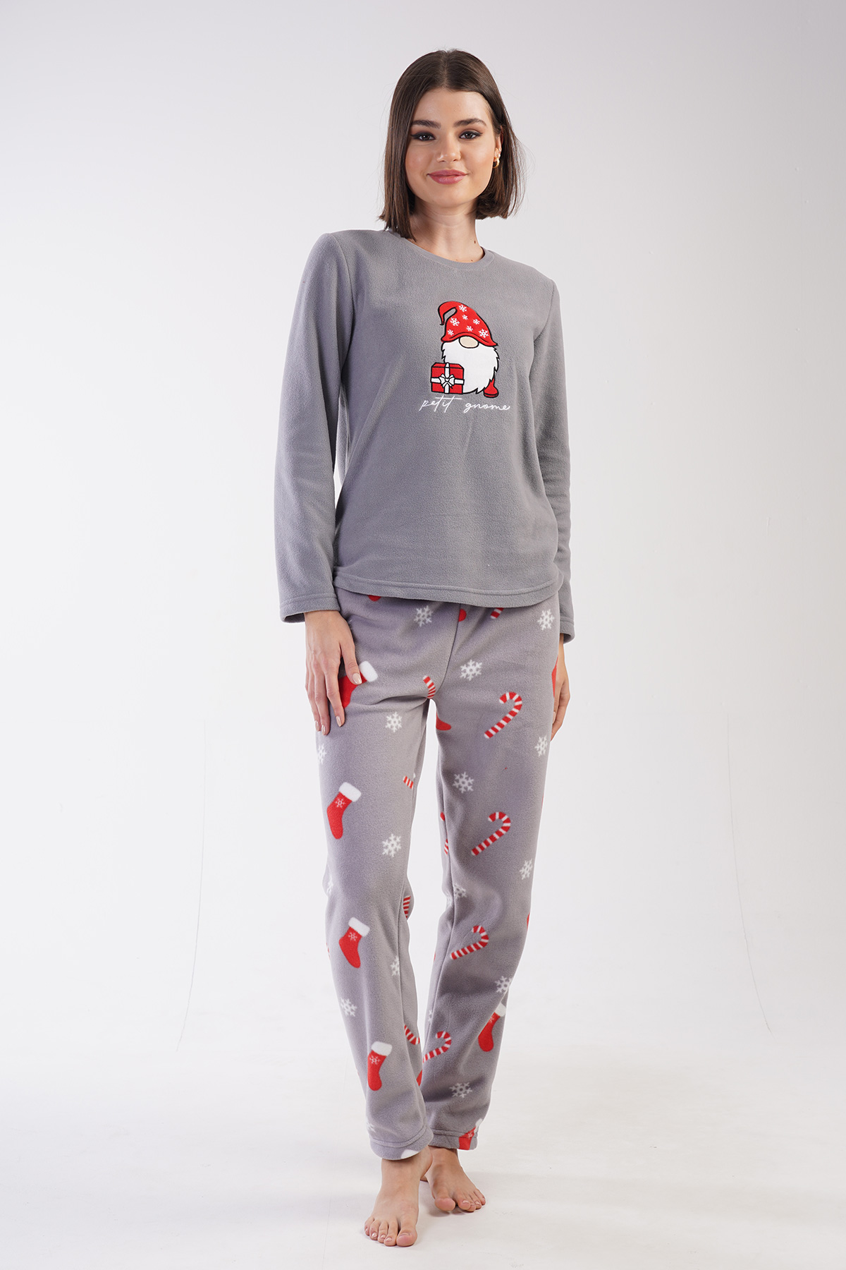 Woman Christ Fleece Christmas Pyjama Set Woman Christ Fleece Christmas Pyjama Set