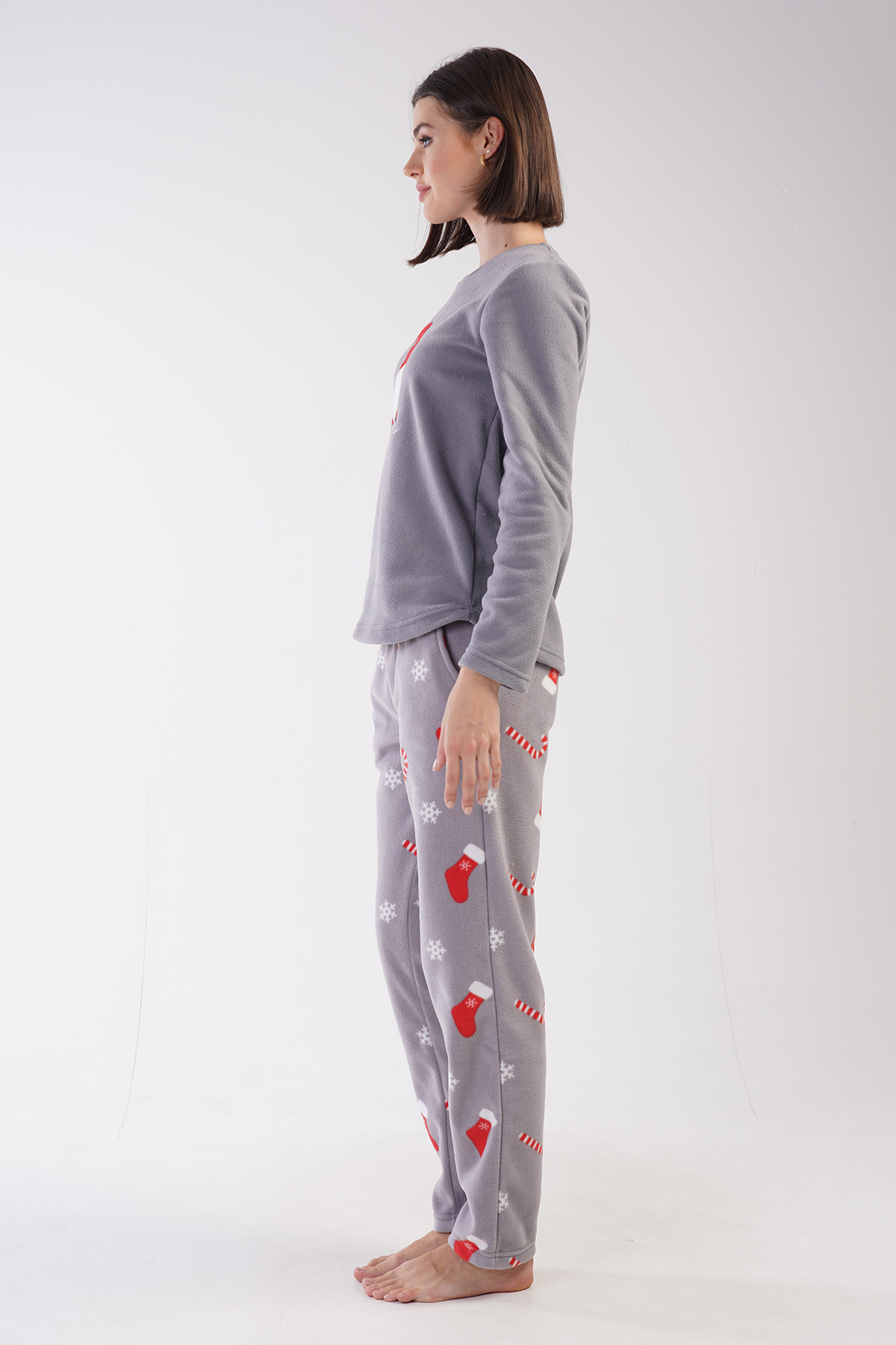 Woman Christ Fleece Christmas Pyjama Set Woman Christ Fleece Christmas Pyjama Set