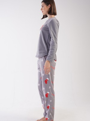 Woman Christ Fleece Christmas Pyjama Set Woman Christ Fleece Christmas Pyjama Set