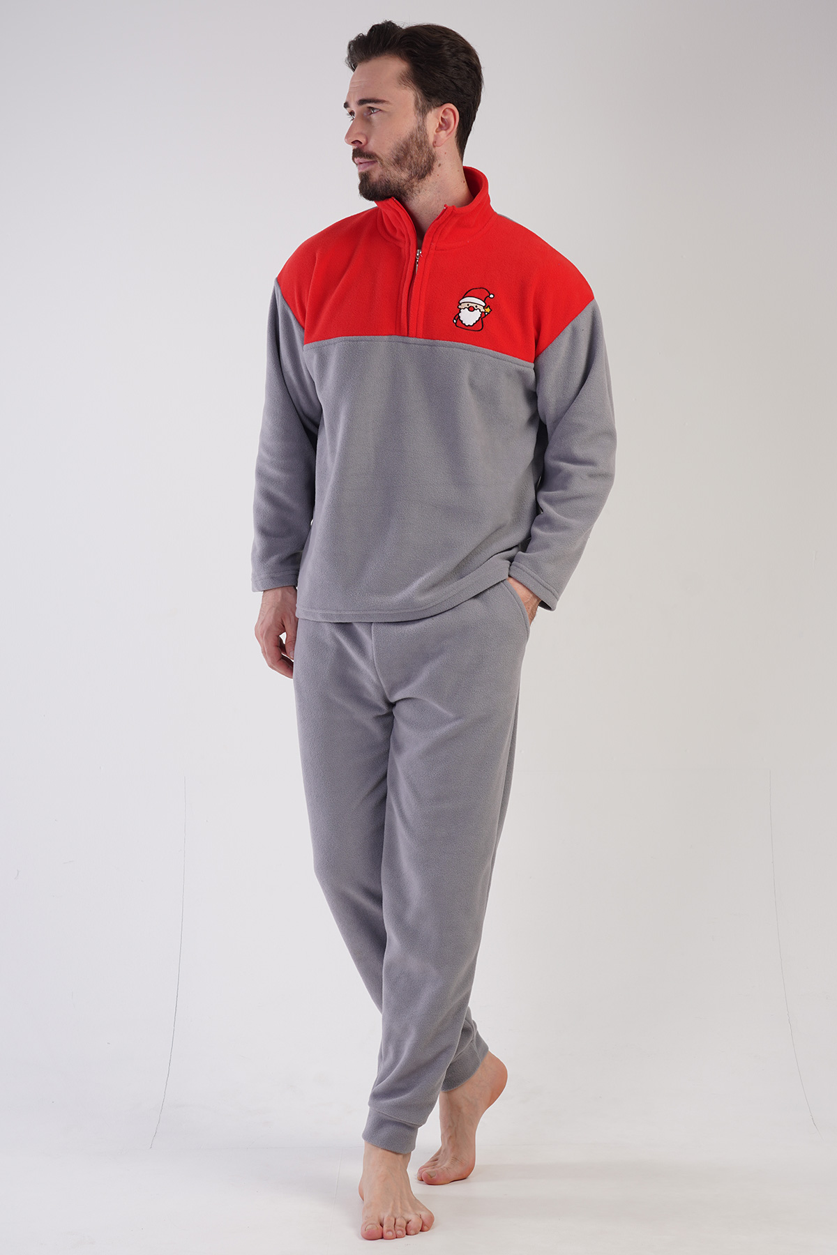 Man Red and Gray Fleece Pyjama Set Man Red and Gray Fleece Pyjama Set