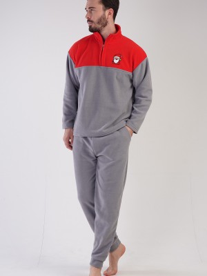 Man Red and Gray Fleece Pyjama Set Man Red and Gray Fleece Pyjama Set