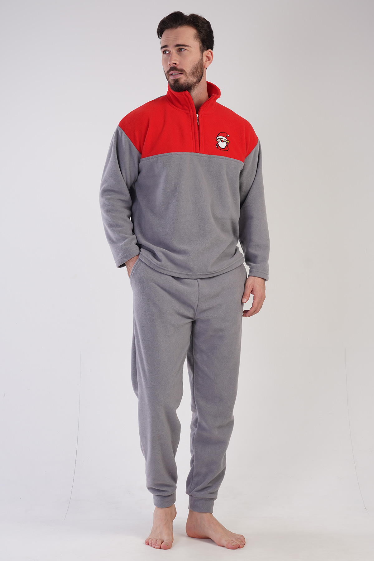 Man Red and Gray Fleece Pyjama Set Man Red and Gray Fleece Pyjama Set