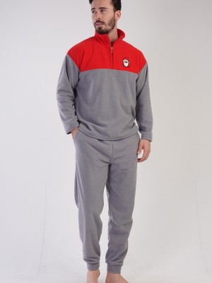 Man Red and Gray Fleece Pyjama Set Man Red and Gray Fleece Pyjama Set