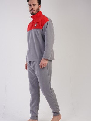 Man Red and Gray Fleece Pyjama Set Man Red and Gray Fleece Pyjama Set