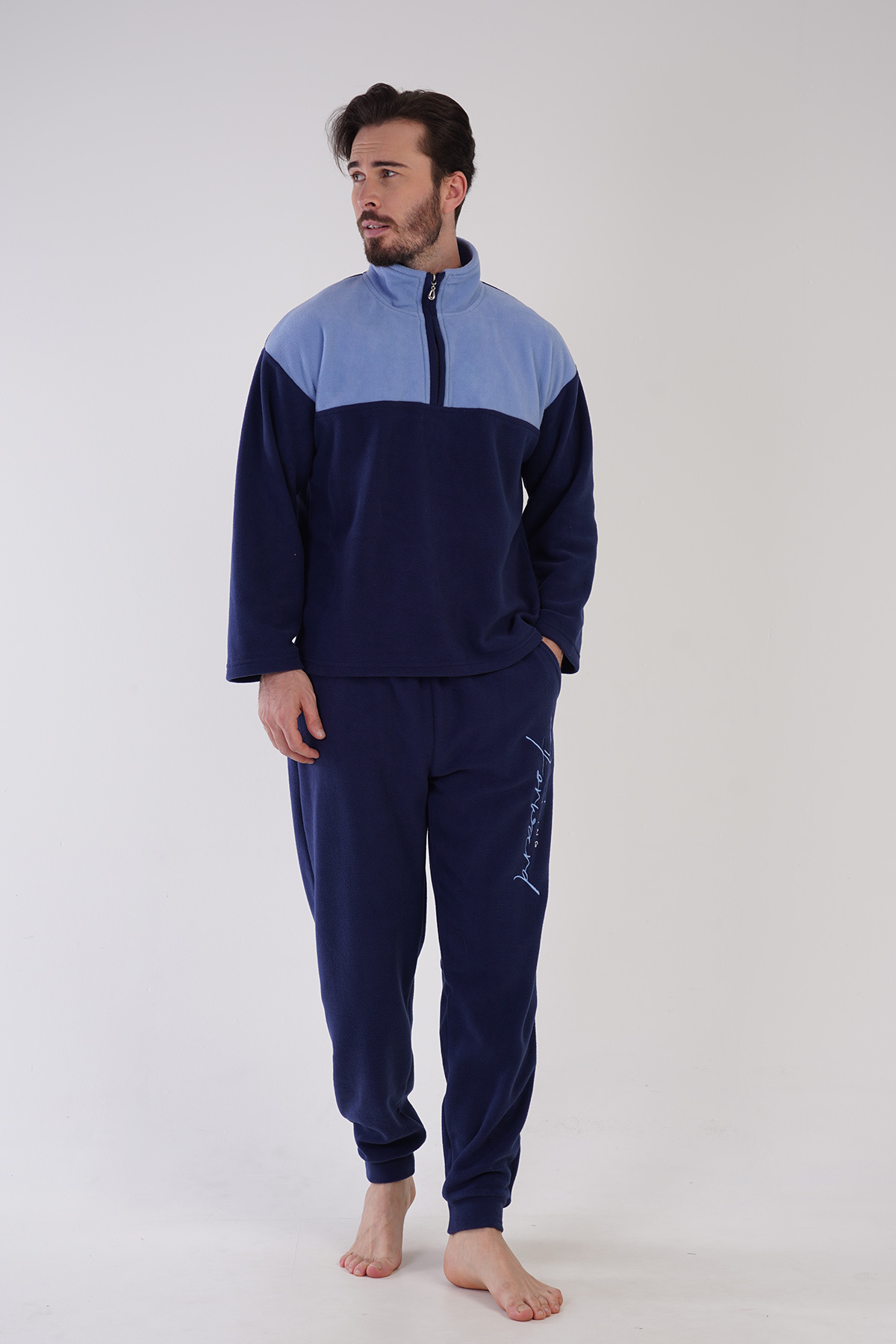 Man Fleece Indigo Pyjama Set Man Fleece Indigo Pyjama Set