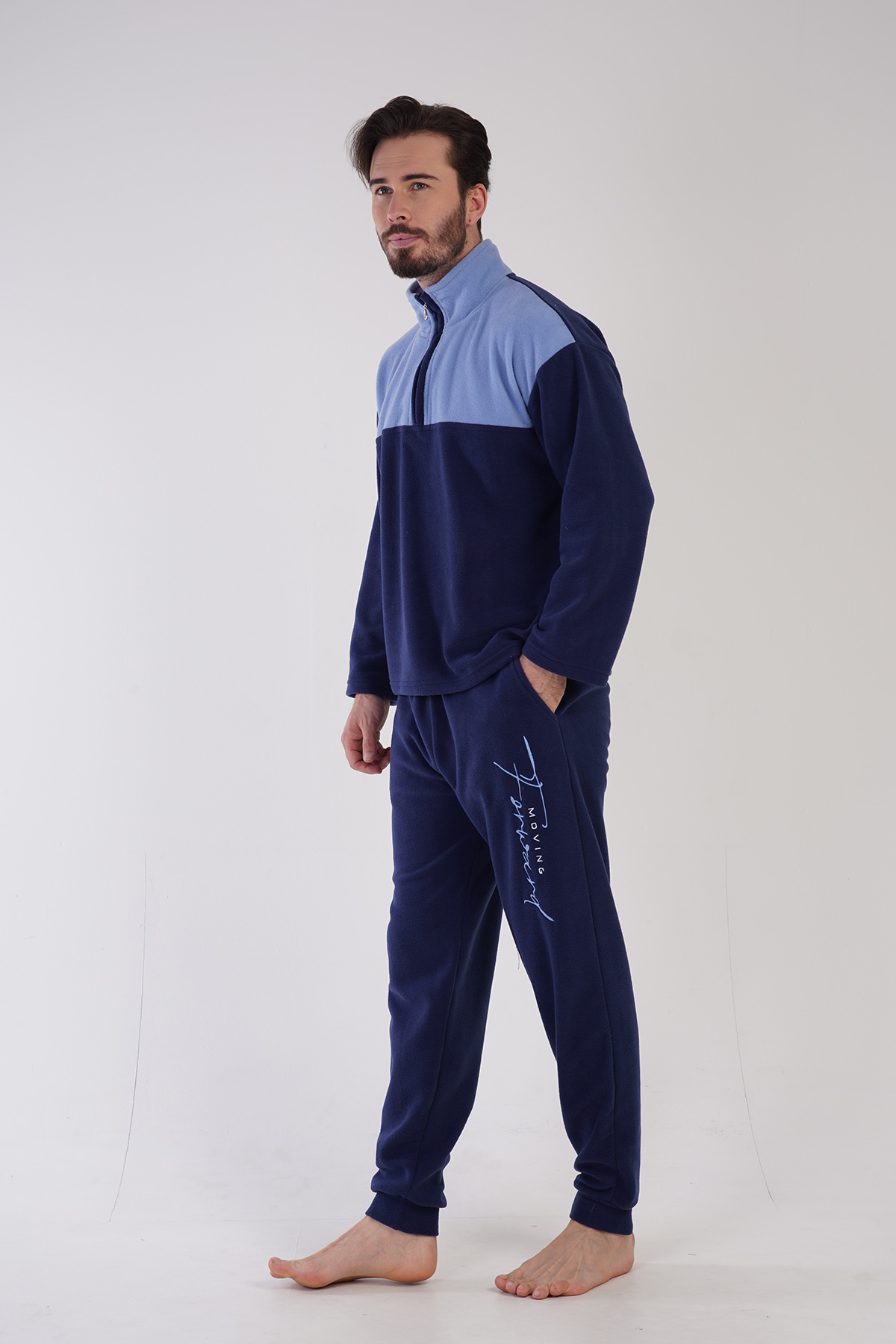 Man Fleece Indigo Pyjama Set Man Fleece Indigo Pyjama Set