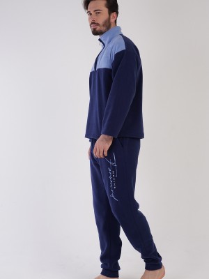 Man Fleece Indigo Pyjama Set Man Fleece Indigo Pyjama Set