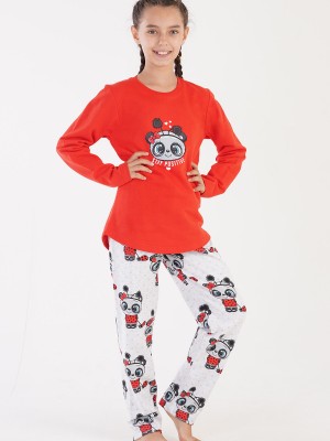 Kids' Girl Cremy Two Yarn Pyjama Set Kids' Girl Cremy Two Yarn Pyjama Set