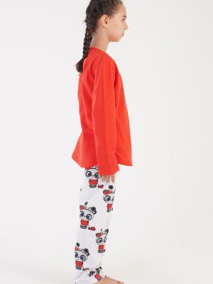 Kids' Girl Cremy Two Yarn Pyjama Set Kids' Girl Cremy Two Yarn Pyjama Set