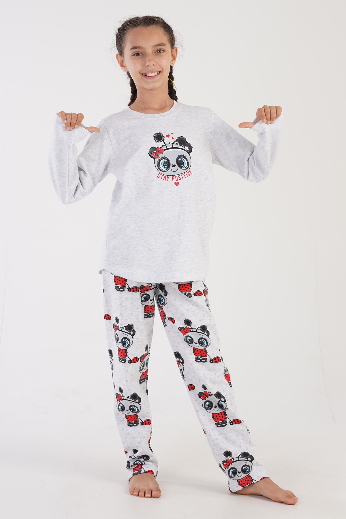 Kids' Girl Cremy Two Yarn Pyjama Set Kids' Girl Cremy Two Yarn Pyjama Set