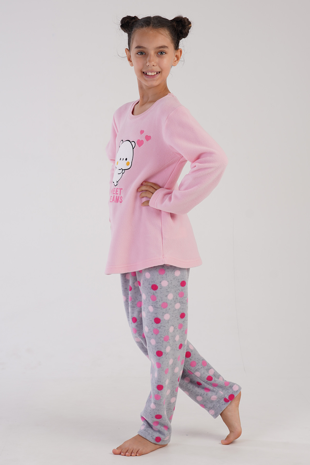 Kids' Fleece Colorful Polka Dot Pyjama Set Kids' Fleece Colorful Polka Dot Pyjama Set
