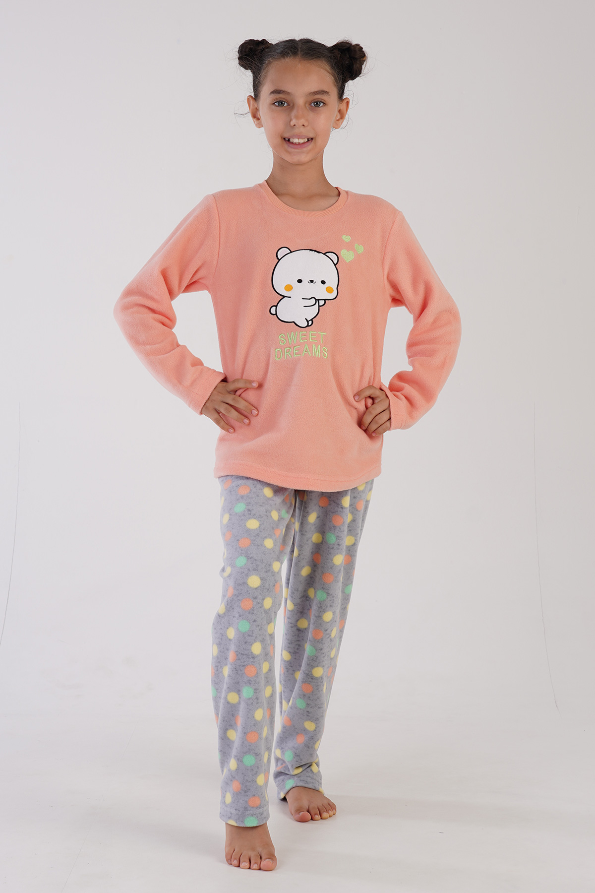 Kids' Fleece Colorful Polka Dot Pyjama Set Kids' Fleece Colorful Polka Dot Pyjama Set