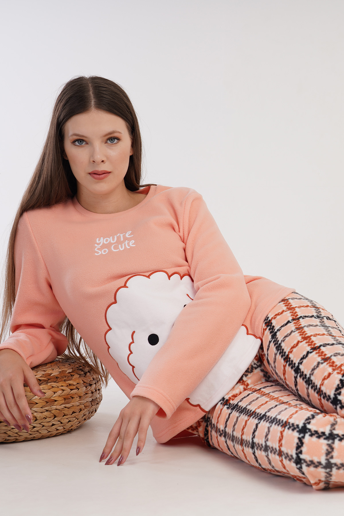 Woman Fleece Cute Pyjama Set Woman Fleece Cute Pyjama Set