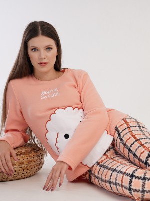 Woman Fleece Cute Pyjama Set Woman Fleece Cute Pyjama Set
