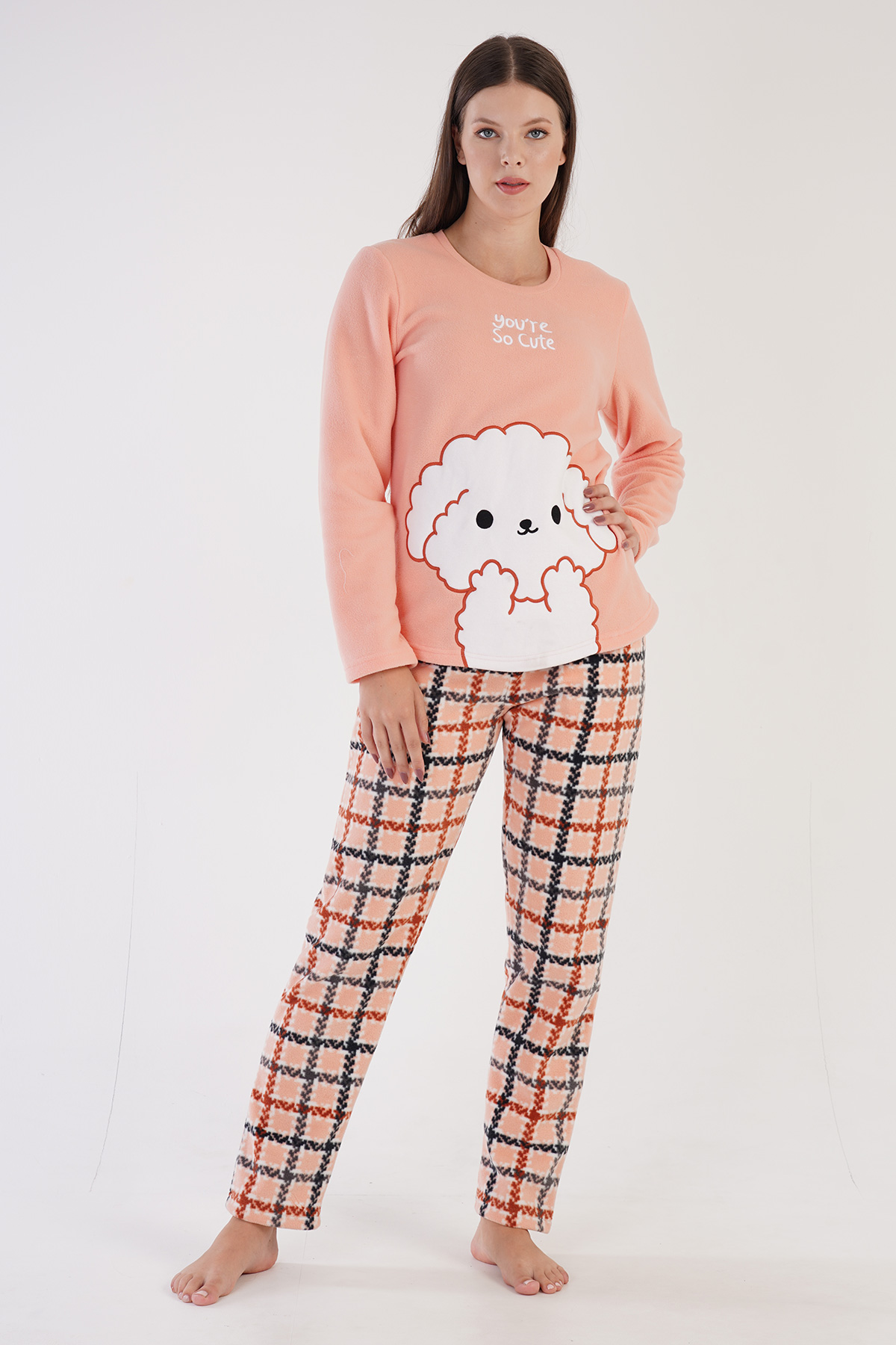 Woman Fleece Cute Pyjama Set Woman Fleece Cute Pyjama Set