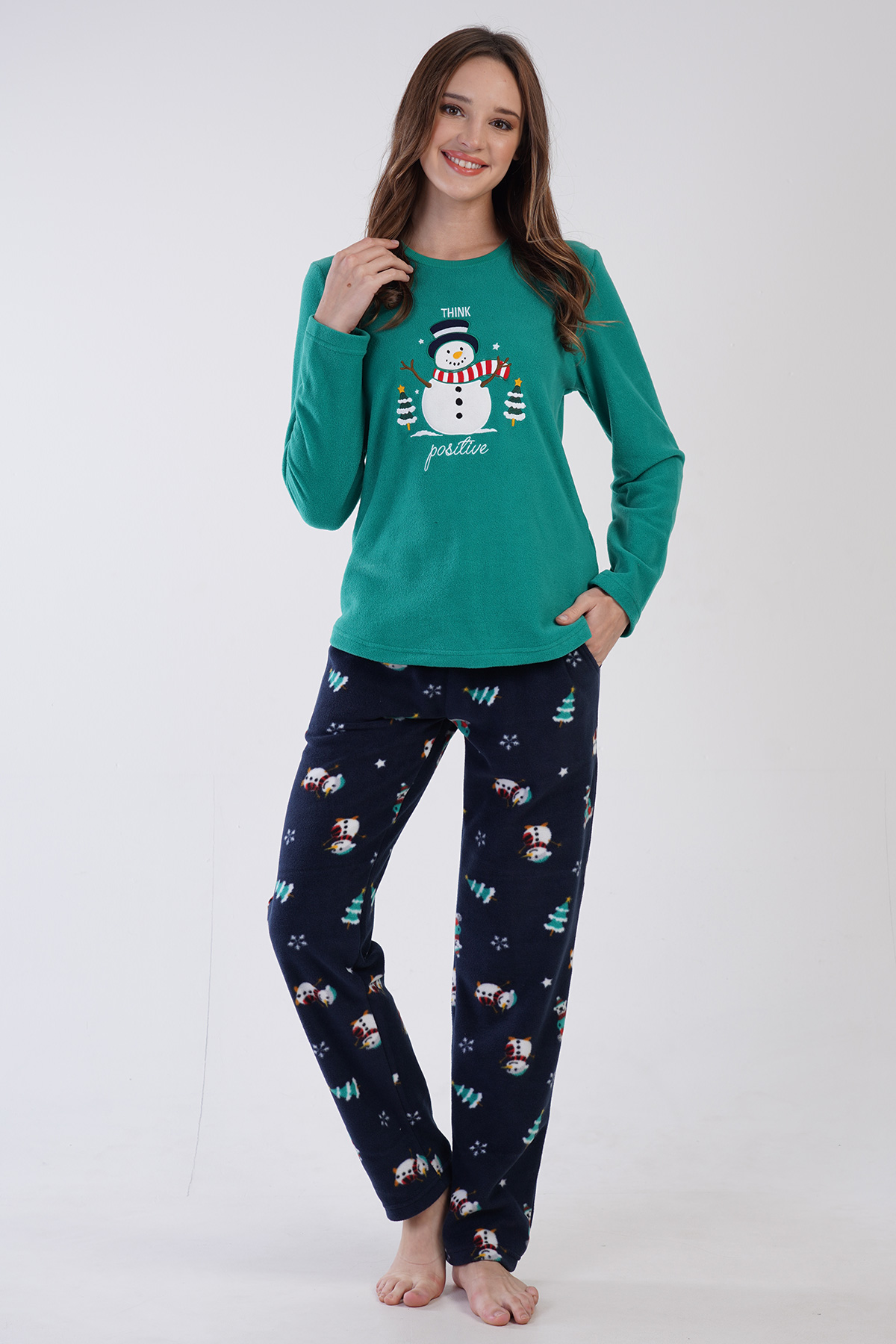 Woman Gella Christmas Fleece Pyjama Set Woman Gella Christmas Fleece Pyjama Set