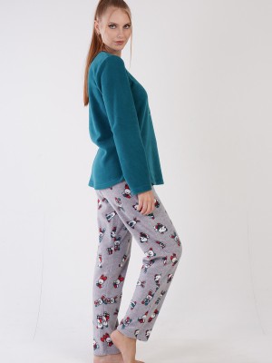 Woman Aila Fleece Long Sleeve Pyjama Set Woman Aila Fleece Long Sleeve Pyjama Set
