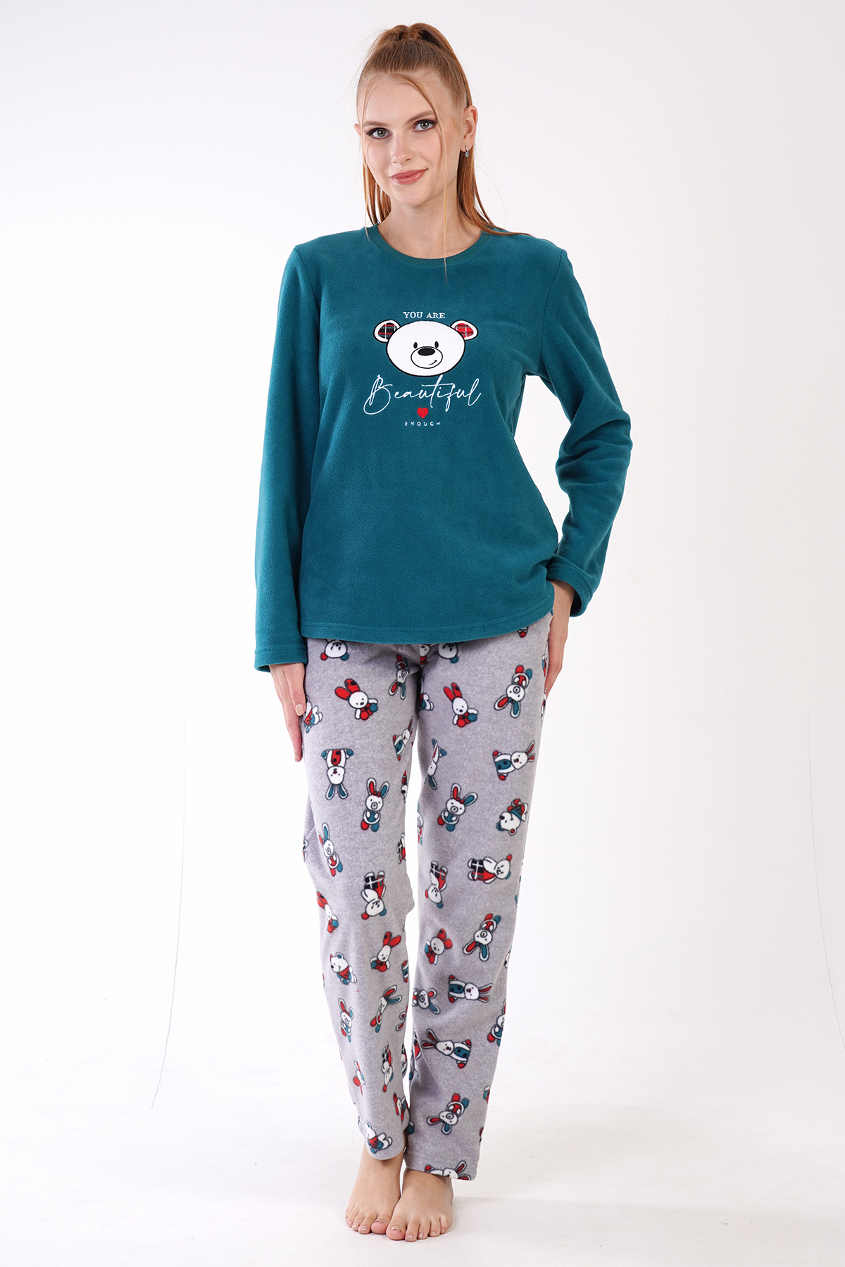 Woman Aila Fleece Long Sleeve Pyjama Set Woman Aila Fleece Long Sleeve Pyjama Set