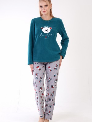 Woman Aila Fleece Long Sleeve Pyjama Set Woman Aila Fleece Long Sleeve Pyjama Set