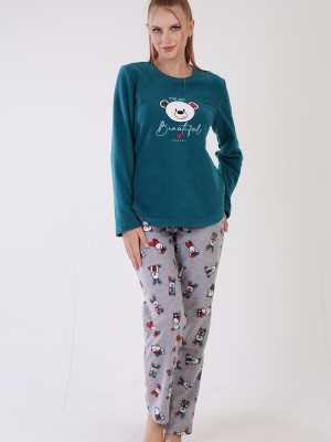 Woman Aila Fleece Long Sleeve Pyjama Set Woman Aila Fleece Long Sleeve Pyjama Set