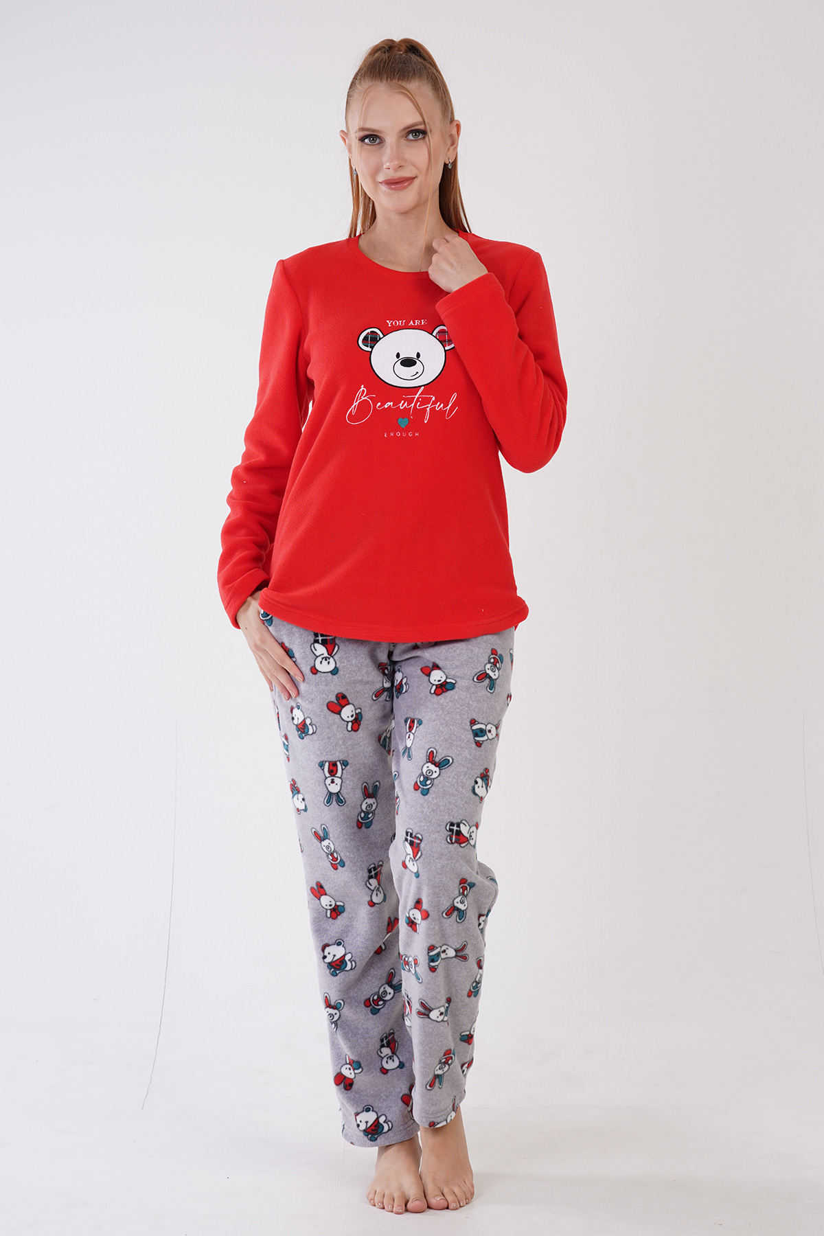 Woman Aila Fleece Long Sleeve Pyjama Set Woman Aila Fleece Long Sleeve Pyjama Set