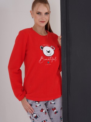 Woman Aila Fleece Long Sleeve Pyjama Set Woman Aila Fleece Long Sleeve Pyjama Set