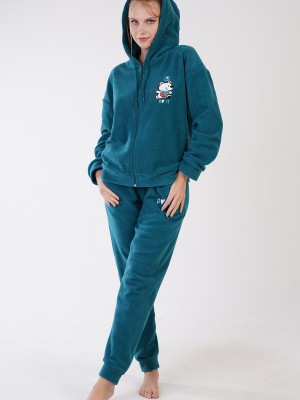 Woman Deila Fleece Long Sleeve Pyjama Set Woman Deila Fleece Long Sleeve Pyjama Set