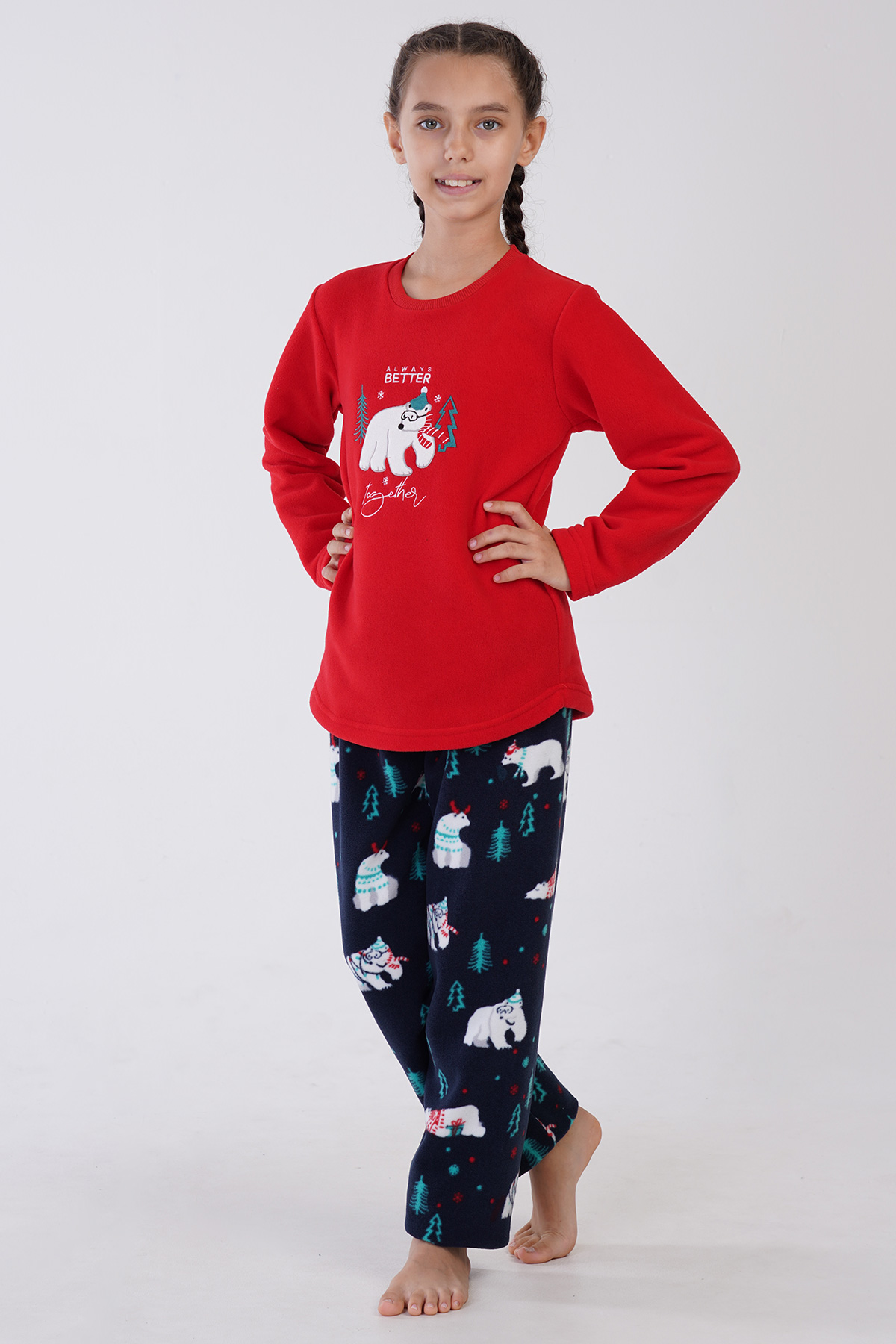 Kids' Girl Fleece Tolly Christmas Pyjama Set Kids' Girl Fleece Tolly Christmas Pyjama Set