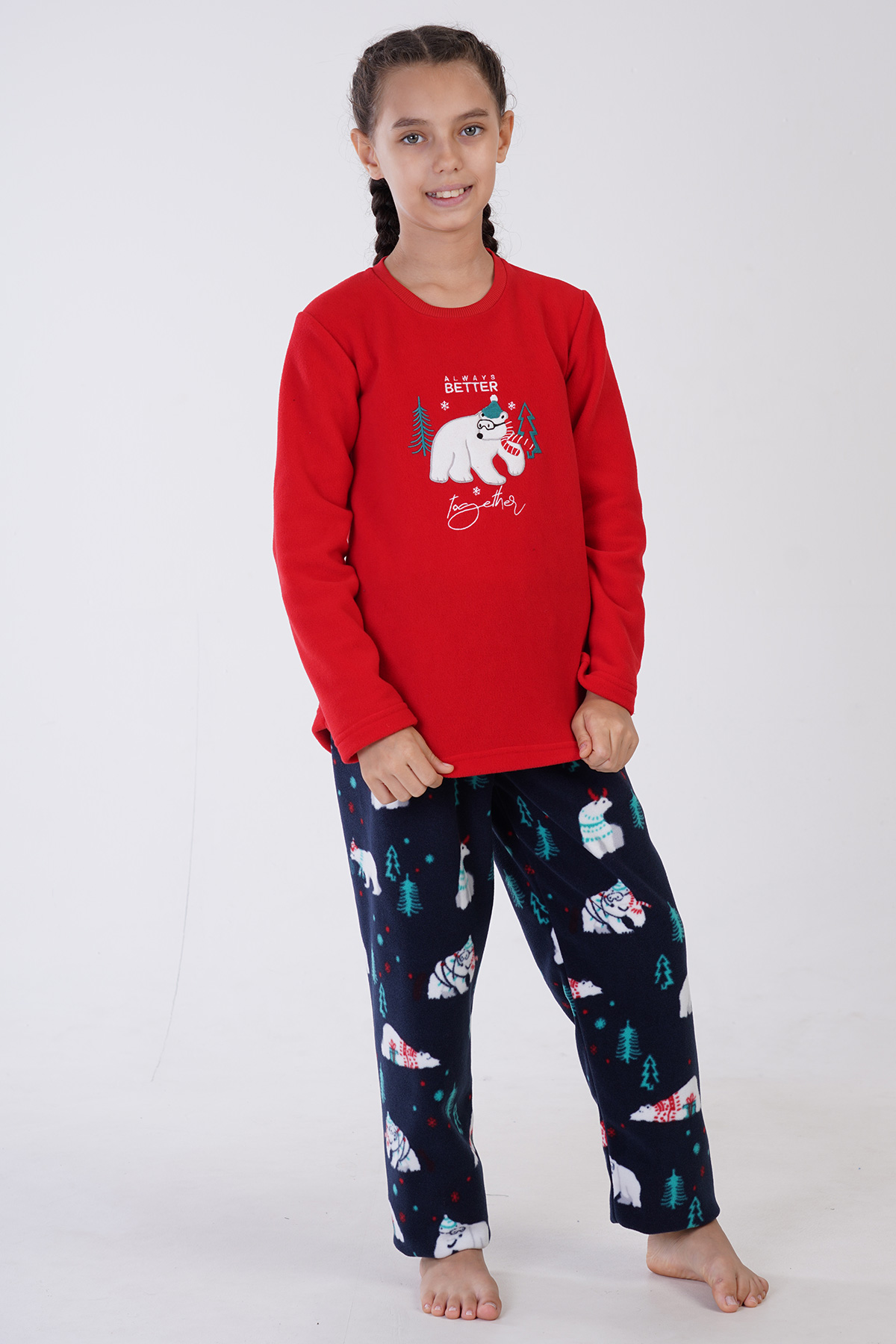 Kids' Girl Fleece Tolly Christmas Pyjama Set Kids' Girl Fleece Tolly Christmas Pyjama Set