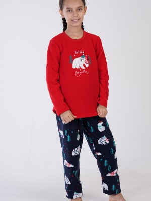 Kids' Girl Fleece Tolly Christmas Pyjama Set Kids' Girl Fleece Tolly Christmas Pyjama Set