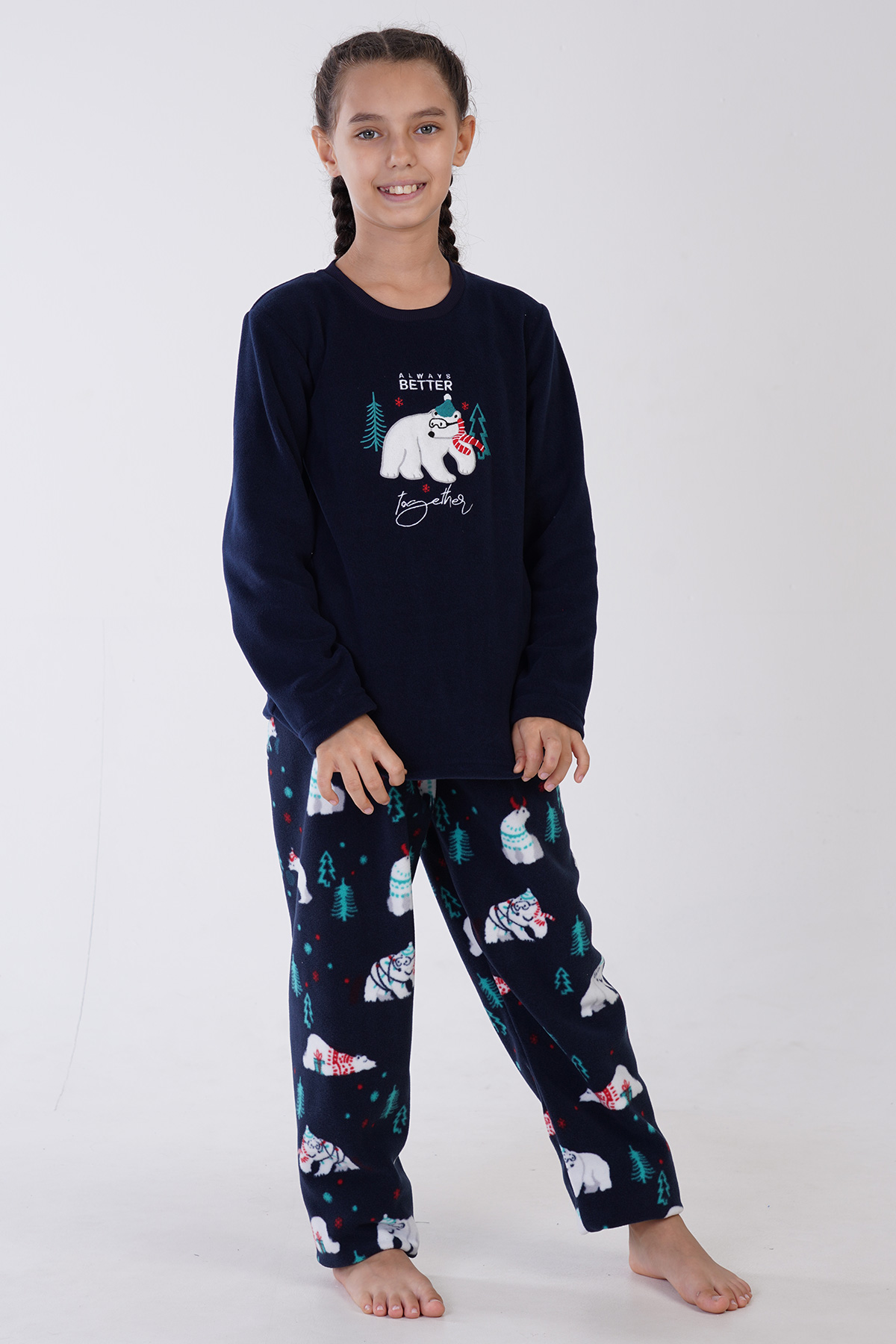 Kids' Girl Fleece Tolly Christmas Pyjama Set Kids' Girl Fleece Tolly Christmas Pyjama Set