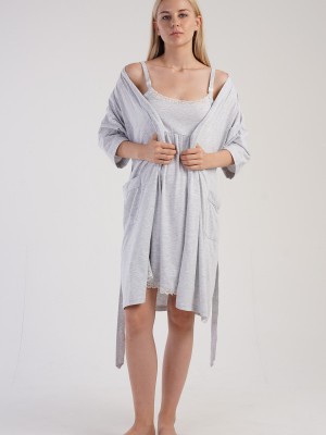 Woman Supreme Helly Pregnant Dressing Gown Set Woman Supreme Helly Pregnant Dressing Gown Set
