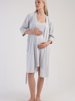 Woman Supreme Helly Pregnant Dressing Gown Set Woman Supreme Helly Pregnant Dressing Gown Set