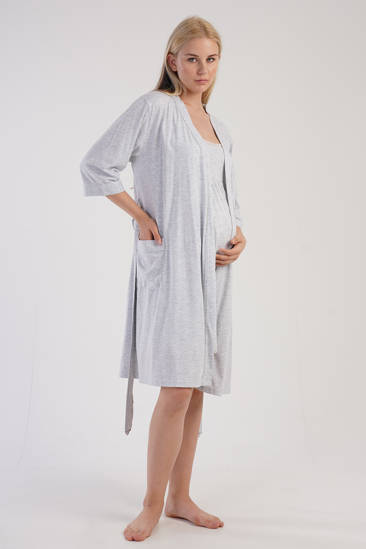 Woman Supreme Helly Pregnant Dressing Gown Set Woman Supreme Helly Pregnant Dressing Gown Set