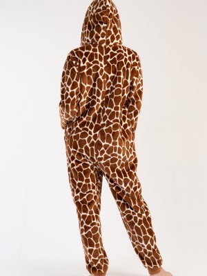 Woman Soft Fleece Leopard Jumpsuit Woman Soft Fleece Leopard Jumpsuit