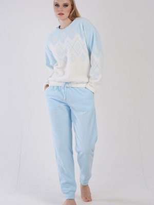 Woman Soft Blue Pyjama Set Woman Soft Blue Pyjama Set