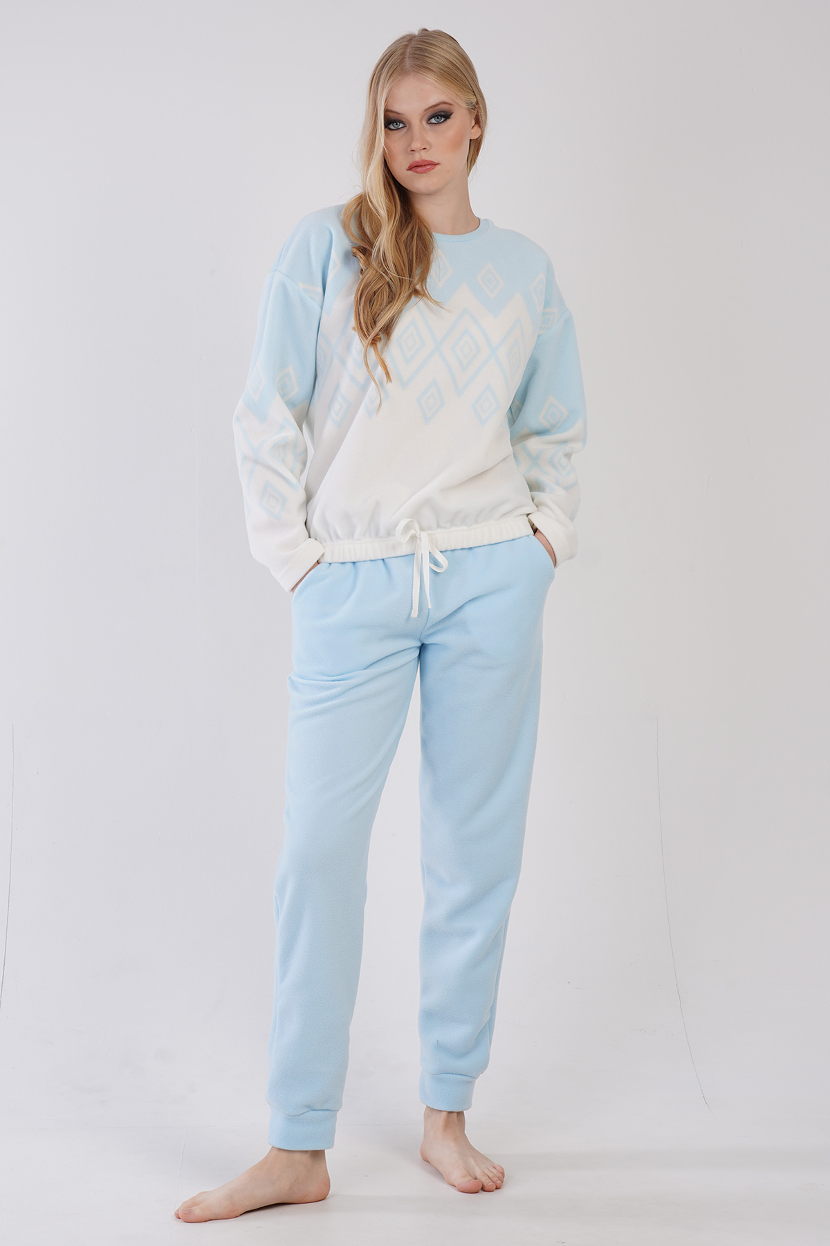 Woman Soft Blue Pyjama Set Woman Soft Blue Pyjama Set