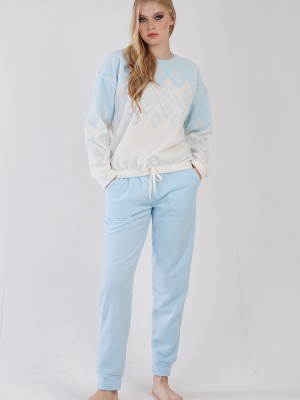Woman Soft Blue Pyjama Set Woman Soft Blue Pyjama Set