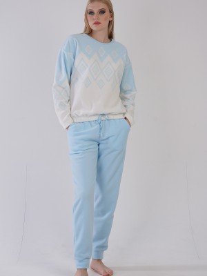 Woman Soft Blue Pyjama Set Woman Soft Blue Pyjama Set