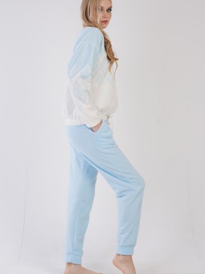 Woman Soft Blue Pyjama Set Woman Soft Blue Pyjama Set