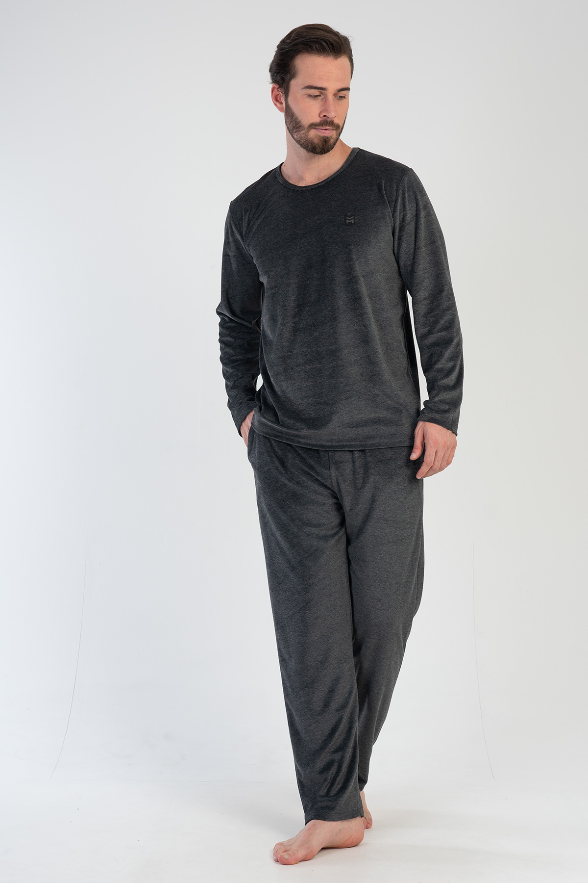 Man Velvet Anthracite Pyjama Set Man Velvet Anthracite Pyjama Set