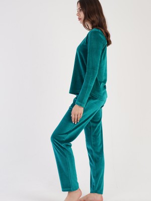 Woman Silver Pine Velvet Pyjama Set Woman Silver Pine Velvet Pyjama Set