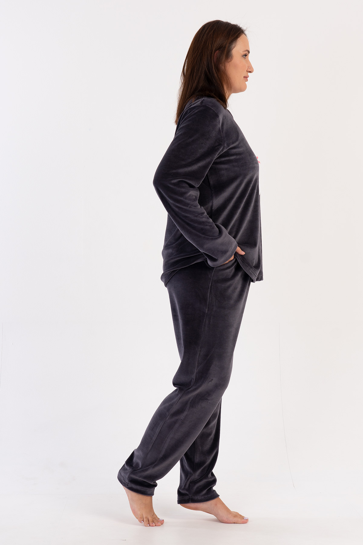 Woman Big Size Vena Velvet Pyjama Set Woman Big Size Vena Velvet Pyjama Set
