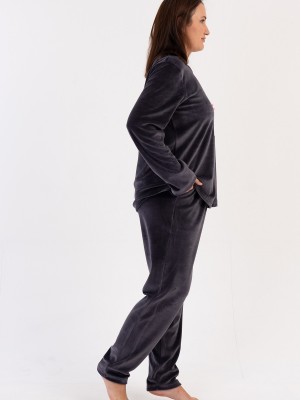 Woman Big Size Vena Velvet Pyjama Set Woman Big Size Vena Velvet Pyjama Set