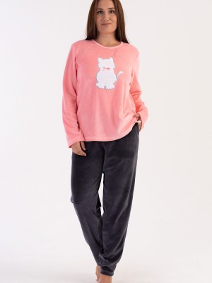 Woman Big Size Vena Velvet Pyjama Set Woman Big Size Vena Velvet Pyjama Set