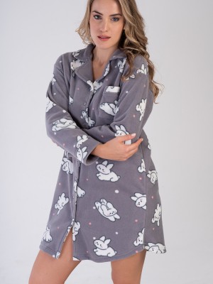 Woman Peny Fleece Buttoned Shirt Tunic Woman Peny Fleece Buttoned Shirt Tunic
